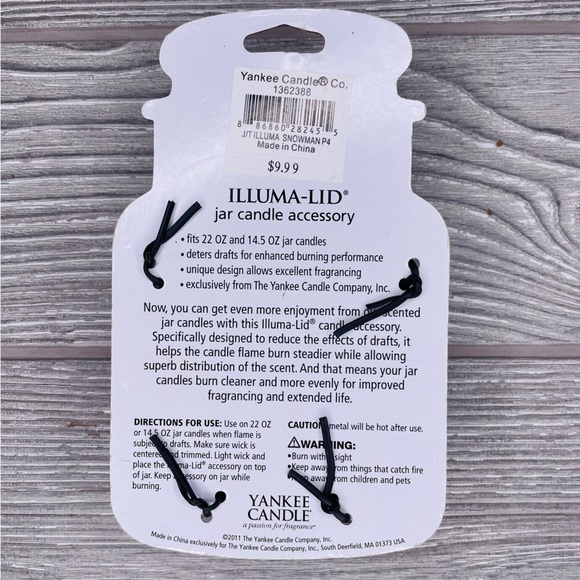 Nwt Yankee Candle Illuma-Lid Snowman with Trees Candle Topper Metal Christmas - Picture 2 of 3